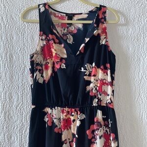 Ann Taylor Split-Neck Floral Sleeveless Maxi Dress